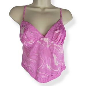 Wild Fable Pink Swirls Crop Top Large